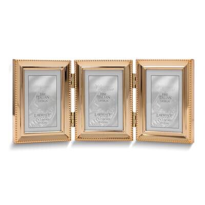 Gold-tone Beaded 2x3 Triple Photo Frame GM25442, MPN: GM25442, 751148078900