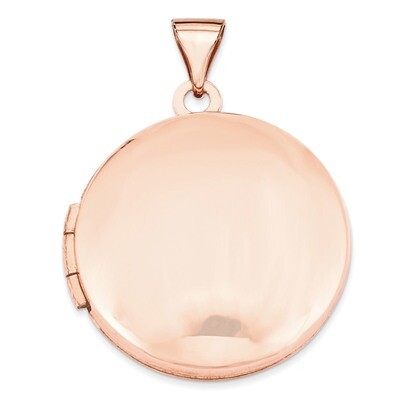 20Mm Round Plain Flat Locket 14k Rose Gold XL676, MPN: XL676, 883957144726