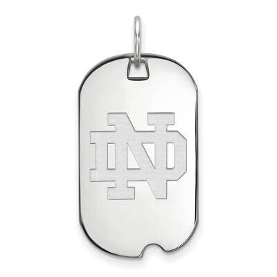 University of Notre Dame Small Dog Tag Pendant 10k White Gold 1W026UND, MPN: 1W026UND, 191101130755