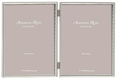 Addison Ross Fine Edged Silver Double Photo Frame 4 x 6 InchSilver-plated FR0519, MPN: FR0519, UPC/…