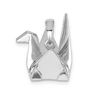 Origami Crane Pendant Sterling Silver Rhodium-plated QP5067, MPN: QP5067, 883957814056