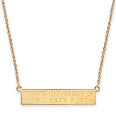 LA University of South Florida Small Pendant Necklace Gold-Plated on Sterling Silver GP031USFL-18, …