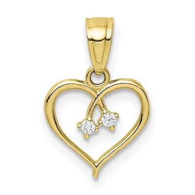Heart Pendant 10k Gold CZ Diamond 10C1435, MPN: 10C1435, 883957740614