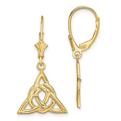 Small Celtic Trinity Knot Leverback Earrings 14k Gold TF1791, MPN: TF1791, 637218176922