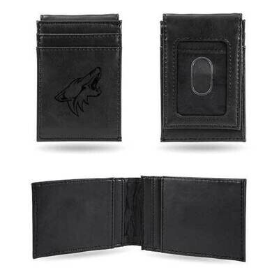 NHL Arizona Coyotes Black Faux Leather Front Pocket Wallet GC7564, MPN: GC7564, 767345896438