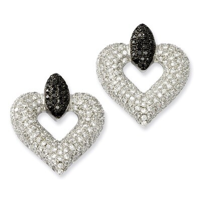 CZ Brilliant Embers Heart Post Earrings Sterling Silver QMP514