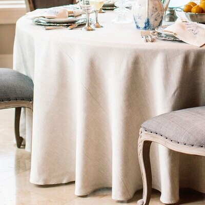 Crown 120 Inch Round Tablecloth Cream QQ651