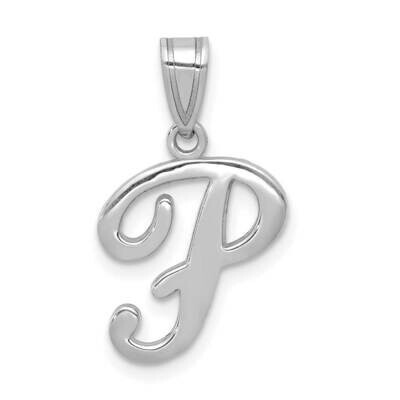 Script Letter P Initial Pendant 14k White Gold YC993WP, MPN: YC993WP, 196904070772