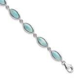 Marquise Shape Larimar Bracelet Sterling Silver Rhodium-Plated Polished QG5923-8, MPN: QG5923-8, 19…