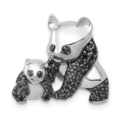 Black Diamond Pandas Pendant 14k White Gold PM4120-BK-038-WA, MPN: PM4120-BK-038-WA, 883957297873