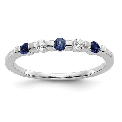 2.25mm Sapphire Aa Diamond Anniversary Band 14k White Gold X9029S/AA