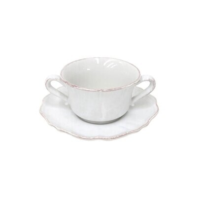 Casafina Impressions White Consomme Cup &amp; Saucer Set of 6 IM511-WHI, MPN: IM511-WHI, 840289011782