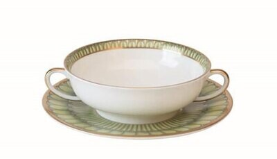 Deshoulieres Arcades Green Cream Soup Saucer SBBC-MZ6722, MPN: SBBC-MZ6722, 3104360556782
