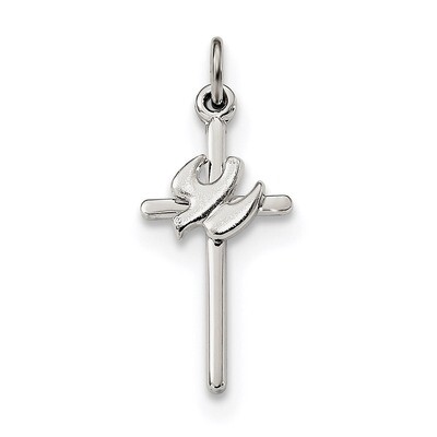 Satin Dove Cross Pendant Sterling Silver Polished QC9093, MPN: QC9093, 883957729053