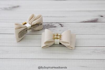 Baby Ivory Bow Bow Hair Clip Ivory Hair Clip Rhinestone Hair Clip Flower Girl Baby Hair Clip Weddin…