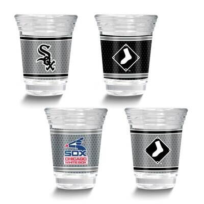 MLB Chicago White Sox 4-piece Shot Glass Set GM26124-WHI, MPN: GM26124-WHI, 737538033605