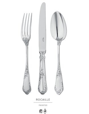 Ercuis Rocaille 5 Piece Place Setting with Anti-Tarnish Bag Sterling Silver F630720-DF, MPN: F63072…