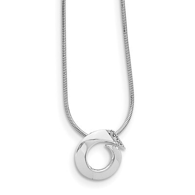 .01Ct. Diamond Necklace Sterling Silver QW193-18, MPN: QW193-18, 883957316390
