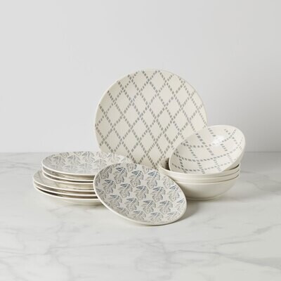 Lenox Textured Neutrals Chmbry 12 Piece Drinnerware Set 890112, MPN: 890112, 882864858566