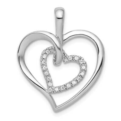 1/10Ct. Diamond Double Heart Pendant 14k White Gold PM4928-010-WA, MPN: PM4928-010-WA, 883957212975