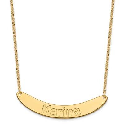 Large Polished Curved Arial Rounded Bar Necklace Gold-plated Sterling Silver XNA1245GP, MPN: XNA124…