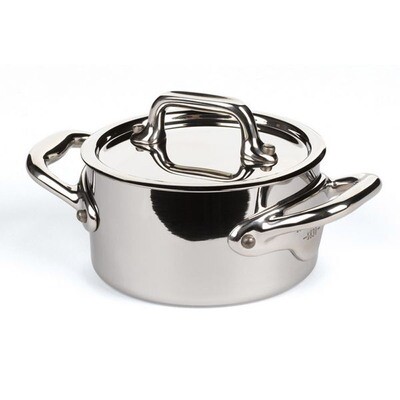 Mauviel M&#39;Mini Stainless Steel Cocotte 9cm 3.5 Inch 0.4 Qt.
