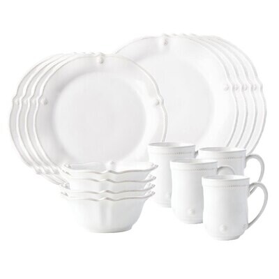 Juliska Berry &amp; Thread Flared Whitewash 16 Piece Set JAF200SET/W, MPN: JAF200SET/W, 810090260853