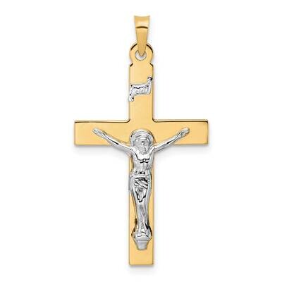 Solid Inri Crucifix Pendant 14k Two-Tone Gold Polished XR2069, MPN: XR2069,