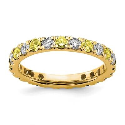 Si1/Si2 G H I &amp; Created Yellow Sapphire Eternity Band 14k Gold Lab Grown Diamond ET0048-CYS-070-45Y…