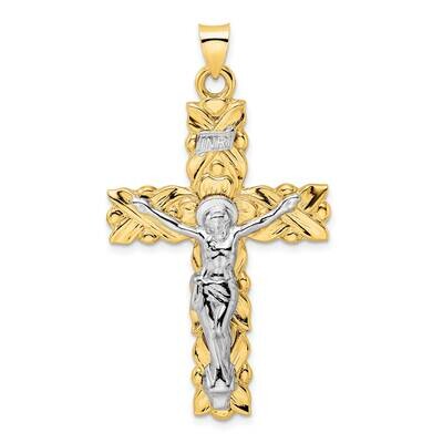 Solid Inri Crucifix Pendant 14k Two-Tone Gold Polished XR2051, MPN: XR2051,