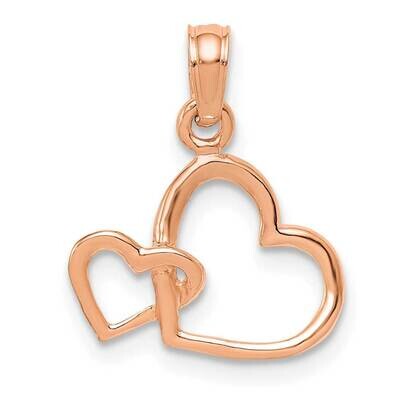 Intertwined Double Heart Pendant 14k Rose Gold Polished M2128R, MPN: M2128R, 637218171743