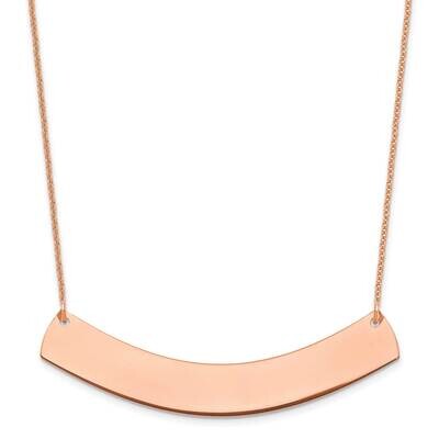 Polished Curved Blank Bar Necklace 14k Rose Gold Large XNA1210R, MPN: XNA1210R,
