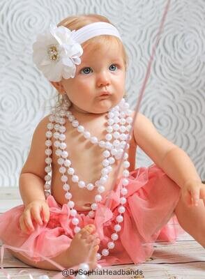 Baby Headband Headwrap Baby White Headband Baby Flower Headband Photography Prop Baby Bows Flower G…