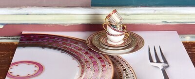 Robert Haviland Syracuse Rose Round Cake Plate With Handles HP61149, MPN: HP61149,