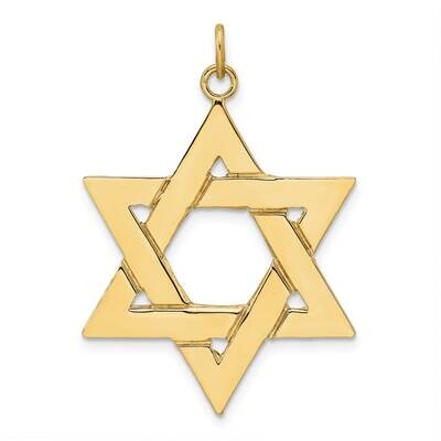 Solid Star of David Pendant 14k Gold Polished XR1963, MPN: XR1963,