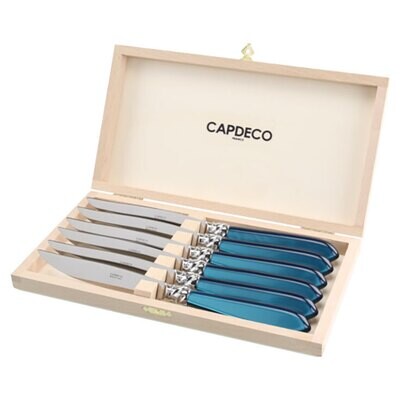 Capdeco Diana Teal Set of 6 Steak Knives DIA63-6KS, MPN: DIA63-6KS, 3700922730968