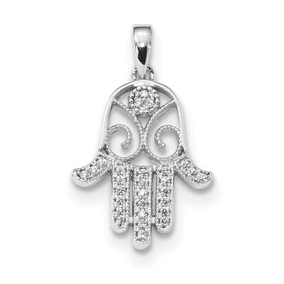 CZ Diamond Chamseh Pendant Sterling Silver Rhodium-plated QC9161, MPN: QC9161, 883957959184