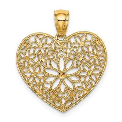 Heart Pendant 14k Gold Diamond-cut C4663, MPN: C4663, 883957845951