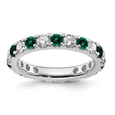 Si1/Si2 G H I &amp; Created Emerald Eternity Band 14k White Gold Lab Grown Diamond ET0050-CEM-100-7WLG,…