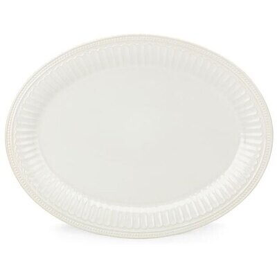 Lenox French Perle Groove White 16 Inch Oval Platter 856935, MPN: 856935, 882864583017