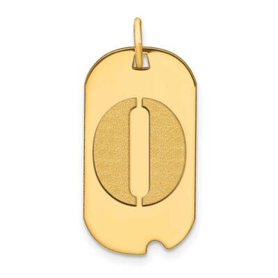 Letter O Initial Dog Tag Pendant 14k Gold Polished YC1439O, MPN: YC1439O, 196904086162