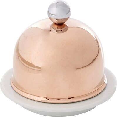 Mauviel M&#39;Tradition Beurrier Porcelaine A/C Cuivre 9.1cm 426000