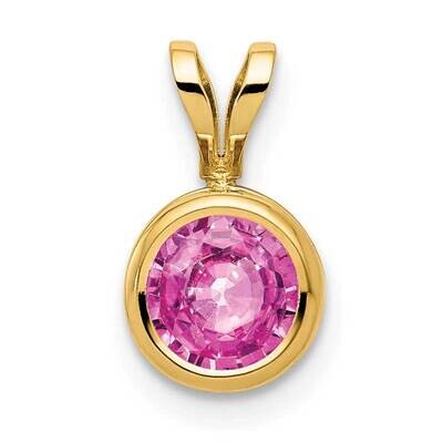 6mm Pink Sapphire bezel pendant 14k Gold XP301SP, MPN: XP301SP, 883957205236