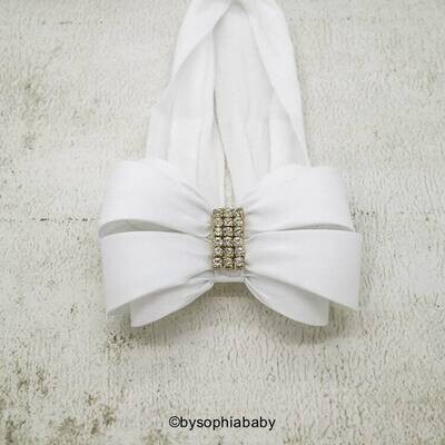 Baby Headband Headwrap White Big Bow Headband White Baby Headband Nylon Headband Girls Headband Fir…