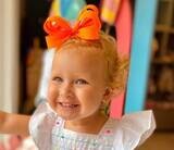 Orange Neon Hair Bow Neon Big Bow Pink Big Hair Bow Clip Girls Hair Bow Orange Neon Large Hair Bow …