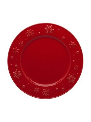 Bordallo Pinheiro Pinheiro Snow Flakes Dinner Plate Red 65005182, MPN: 65005182, 5600876071620