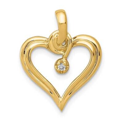 Aa .01Ct. Diamond Heart Pendant 14k Gold AA Diamond PM4824-001-YA, MPN: PM4824-001-YA, 883957113401