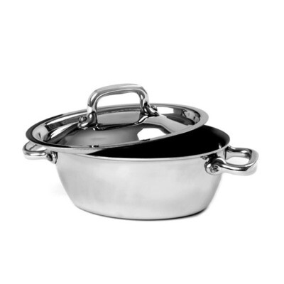 Mauviel M&#39;Mini Stainless Steel Oval Stewpan 12cm 4.8 Inch 0.4 Qt.