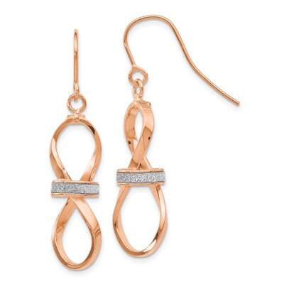 Leslie&#39;s Polished Glitter Infused Dangle Earrings 14k Rose Gold  HB-LE1132, MPN: LE1132, 1911015546…
