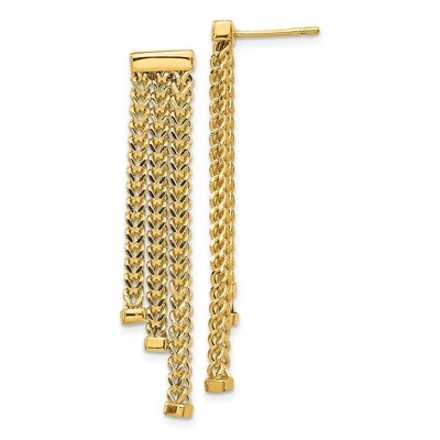 Leslie&#39;s Diamond-cut 3 Strand Dangle Earrings 14k Polished Gold HB-LE1830, MPN: LE1830, 196904094754